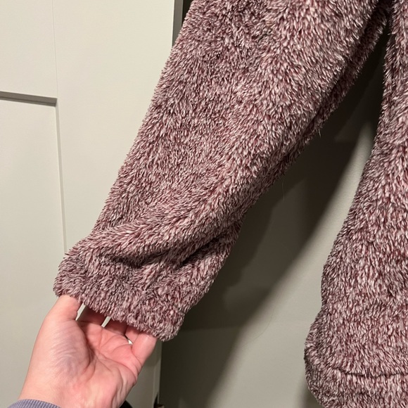 Half zip pullover sweater with kangaroo pocket - burgundy - Picture 7 of 11